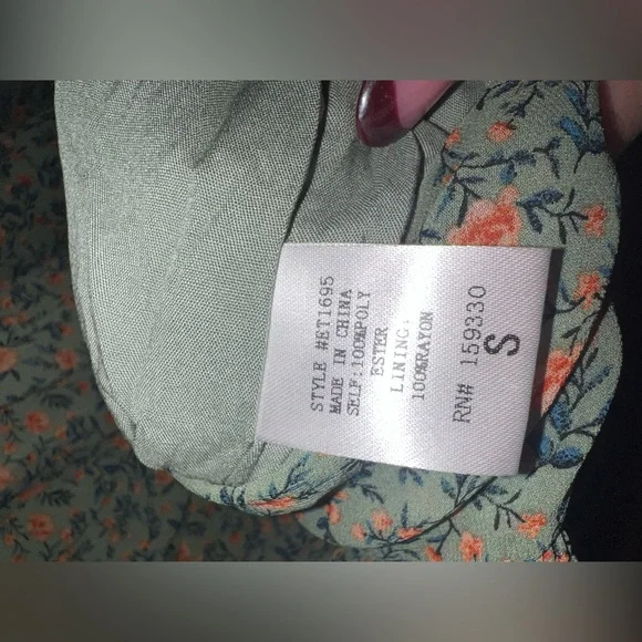 Heyson Floral Smocked Peplum Blouse | Puff Sleeve Boho Top | Size S - Picture 10 of 10